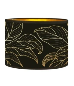 Abat-jours Lampadaires Abat-jour Lampadaire Doré Imprimé Noir Et Or Feuille T 40 X H 25 11 Abat-jours Lampadaires Abat-jour Lampadaire Doré Imprimé Noir Et Or Feuille T 40 X H 25 -Luminaires Soldes 202 abat jour chevet dore imprime noir et or feuille t 25 x h 18