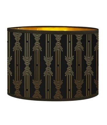 Abat-jours Lampadaires Abat-jour Lampadaire Doré Imprimé Noir Et Or Lazarre T 40 X H 25 7 Abat-jours Lampadaires Abat-jour Lampadaire Doré Imprimé Noir Et Or Lazarre T 40 X H 25 – Image 5