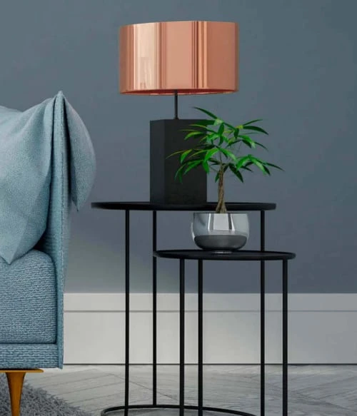 Abat-jours Lampes à Poser Abat-jour Chevet Laqué Cuivre Brillant T 25 X H 18 4 Abat-jours Lampes à Poser Abat-jour Chevet Laqué Cuivre Brillant T 25 X H 18 – Image 2