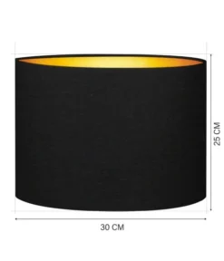 Abat-jours Lampes à Poser Abat-jour Chevet Moyen Noir Et Or T 30 X H 25 -Luminaires Soldes 202 abat jour chevet moyen noir et or t 30 x h 25 2