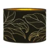 Abat-jours Lampadaires Abat-jour Lampadaire Doré Imprimé Noir Et Or Feuille T 40 X H 25 -Luminaires Soldes 202 abat jour lampadaire dore imprime noir et or feuille t 40 x h 25