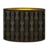 Abat-jours Lampadaires Abat-jour Lampadaire Doré Imprimé Noir Et Or Lazarre T 40 X H 25