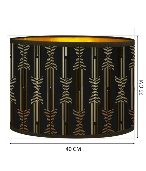 Abat-jours Lampadaires Abat-jour Lampadaire Doré Imprimé Noir Et Or Lazarre T 40 X H 25 5 Abat-jours Lampadaires Abat-jour Lampadaire Doré Imprimé Noir Et Or Lazarre T 40 X H 25 – Image 3
