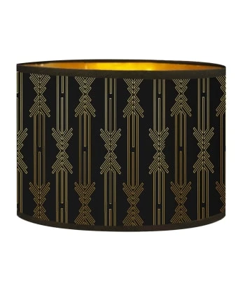 Abat-jours Lampadaires Abat-jour Lampadaire Doré Imprimé Noir Et Or Lazarre T 40 X H 25 6 Abat-jours Lampadaires Abat-jour Lampadaire Doré Imprimé Noir Et Or Lazarre T 40 X H 25 – Image 4