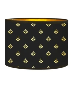 Abat-jours Lampadaires Abat-jour Lampadaire Doré Imprimé Noir Et Or Lys T 40 X H 25