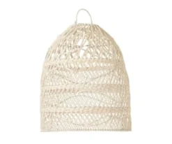 Meubles & Design Suspensions Abat-jour Lanterne En Rotin Naturel Naturel -Luminaires Soldes 202 abat jour lanterne en rotin naturel blanc