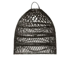 Meubles & Design Suspensions Abat-jour Lanterne En Rotin Naturel Naturel -Luminaires Soldes 202 abat jour lanterne en rotin naturel noir