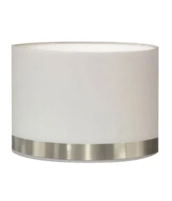 Abat-jours Lampes à Poser Abat-jour Pour Chevet Rond Blanc Jonc Aluminium T 25 X H 20