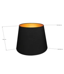 Abat-jours Lampadaires Abat-jour Pour Lampadaire Conique Noir Et Or T 35 X H 25 -Luminaires Soldes 202 abat jour pour lampadaire conique noir et or t 35 x h 25 2