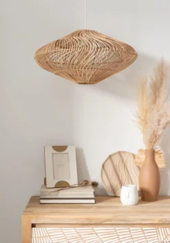 Maisons Du Monde Suspensions Abat-jour Pour Suspension En Rotin Marron Et Métal -Luminaires Soldes 202 abat jour pour suspension en rotin marron et metal 1000 15 29 223684 3