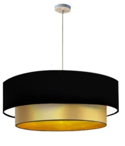Abat-jours Suspensions Abat-jour Suspension Double Laqué Or Et Noir T 60 X H 30
