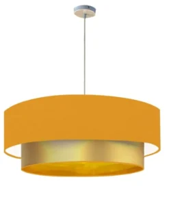 Abat-jours Suspensions Abat-jour Suspension Double Laqué Or Et Orange T 60 X H 30
