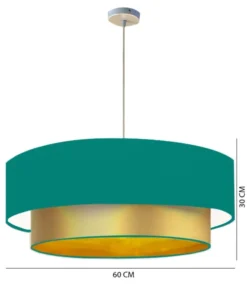 Abat-jours Suspensions Abat-jour Suspension Double Laqué Or Et Vert Turquoise T 60 X H 30 -Luminaires Soldes 202 abat jour suspension double laque or et vert turquoise t 60 x h 30 2
