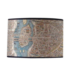 Yeda Design Lampes à Poser Abat Jour Vintage Map Paris 25 X 18