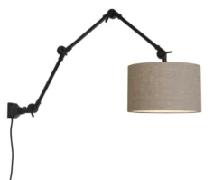 It's About Romi Appliques Murales Et Spots Applique 3 Bras Et Abat-jour Gris L100cm