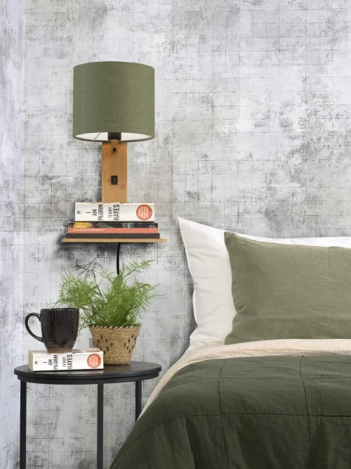 Good & Mojo Appliques Murales Et Spots Applique Bambou/lin Avec Tablette H36cm 5 Good & Mojo Appliques Murales Et Spots Applique Bambou/lin Avec Tablette H36cm – Image 3