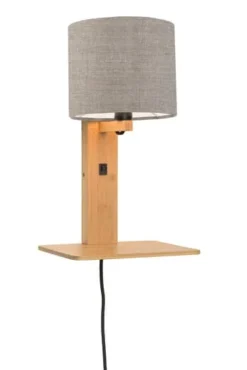 Good & Mojo Appliques Murales Et Spots Applique Bambou/lin Avec Tablette H36cm 13 Good & Mojo Appliques Murales Et Spots Applique Bambou/lin Avec Tablette H36cm -Luminaires Soldes 202 applique bambou lin avec tablette h36cm 23