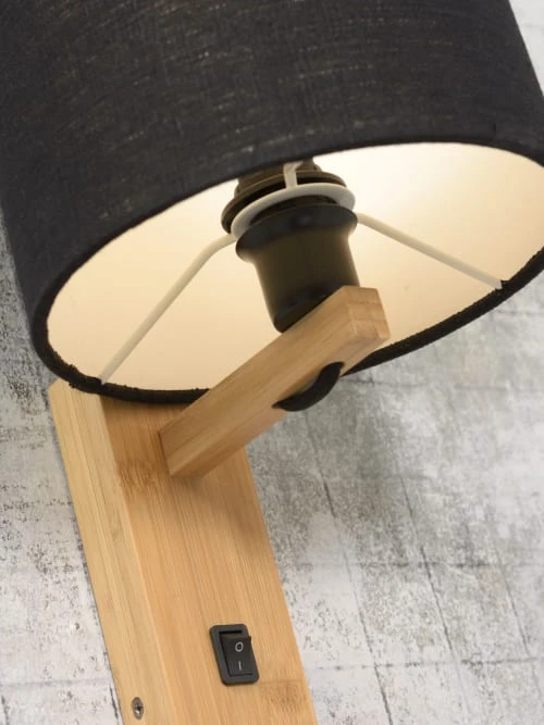 Good & Mojo Appliques Murales Et Spots Applique Bambou/lin Avec Tablette H36cm 7 Good & Mojo Appliques Murales Et Spots Applique Bambou/lin Avec Tablette H36cm – Image 5