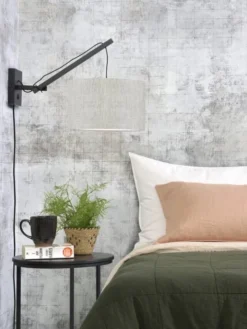 Good & Mojo Appliques Murales Et Spots Applique Bambou/lin L50cm -Luminaires Soldes 202 applique bambou lin l50cm 1