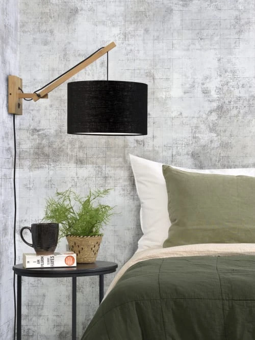 Good & Mojo Appliques Murales Et Spots Applique Bambou/lin Noir L50cm 5 Good & Mojo Appliques Murales Et Spots Applique Bambou/lin Noir L50cm – Image 3