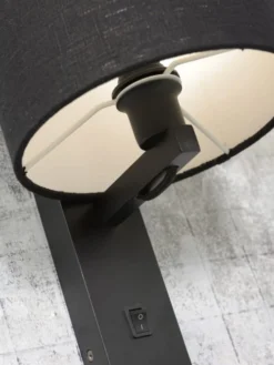 Good & Mojo Appliques Murales Et Spots Applique Bambou Noir/lin Avec Tablette H36cm -Luminaires Soldes 202 applique bambou noir lin avec tablette h36cm 28