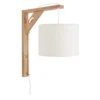 Tosel Appliques Murales Et Spots Applique Bois Naturel Et Blanc -Luminaires Soldes 202 applique bois naturel et blanc