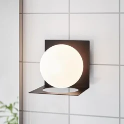 Markslöjd Appliques Murales Et Spots Applique De Salle De Bain Métal Noir/verre Dépoli D12cm -Luminaires Soldes 202 applique de salle de bain metal noir verre depoli d12cm 2