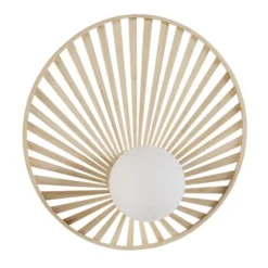 Maisons Du Monde Appliques Murales Et Spots Applique En Bambou Et Verre Opaline