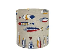 Belamp Appliques Murales Et Spots Applique En Tissu Beige Avec Des Poissons Colorés - 30*30 Cm