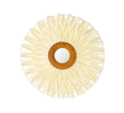 Now’s Home Appliques Murales Et Spots Applique En Tissu Blanc Cassé Avec Miroir D40