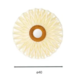 Now’s Home Appliques Murales Et Spots Applique En Tissu Blanc Cassé Avec Miroir D40 -Luminaires Soldes 202 applique en tissu blanc casse avec miroir d40 3