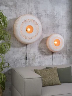 Good & Mojo Appliques Murales Et Spots Applique Murale En Bambou Blanc D40 -Luminaires Soldes 202 applique murale en bambou blanc d40 2