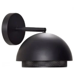 Hubsch Appliques Murales Et Spots Applique Murale En Métal Noir Ronde -Luminaires Soldes 202 applique murale en metal noir ronde 2