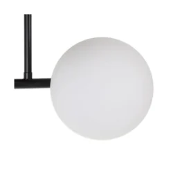 Ixia Appliques Murales Et Spots Applique Murale Métal Noir Et Globe En Verre Dépoli Blanc -Luminaires Soldes 202 applique murale metal noir et globe en verre depoli blanc 4