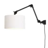 It's About Romi Appliques Murales Et Spots Applique Noire 2 Bras Et Abat-jour Blanc L80cm -Luminaires Soldes 202 applique noire 2 bras et abat jour blanc l80cm
