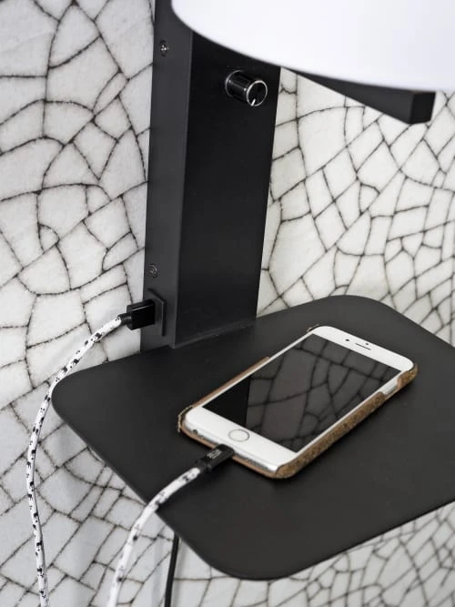 It's About Romi Appliques Murales Et Spots Applique Noire Avec Tablette Et Abat-jour H42cm 5 It's About Romi Appliques Murales Et Spots Applique Noire Avec Tablette Et Abat-jour H42cm – Image 3