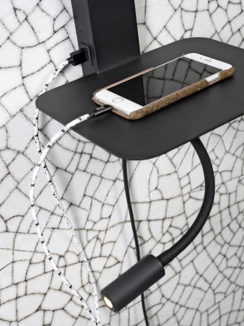 It's About Romi Appliques Murales Et Spots Applique Noire Avec Tablette Liseuse Et Abat-jour H52cm 5 It's About Romi Appliques Murales Et Spots Applique Noire Avec Tablette Liseuse Et Abat-jour H52cm – Image 3