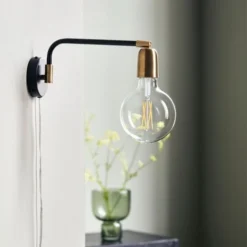 House Doctor Appliques Murales Et Spots Applique Noire Et Laiton -Luminaires Soldes 202 applique noire et laiton 2