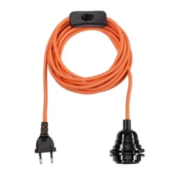 Hoopzi Suspensions Fil électrique En Tissu Luminaire Living Corail 4,5m