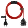Hoopzi Suspensions Fil électrique En Tissu Luminaire Rouge 4,5m -Luminaires Soldes 202 fil electrique en tissu luminaire rouge 4 5m