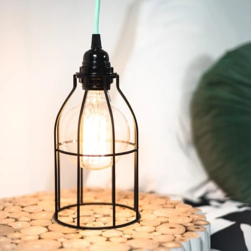 Hoopzi Suspensions Fil électrique En Tissu Luminaire Turquoise 4,5m 4 Hoopzi Suspensions Fil électrique En Tissu Luminaire Turquoise 4,5m – Image 2