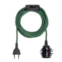 Hoopzi Suspensions Fil électrique En Tissu Luminaire Vert 4,5m