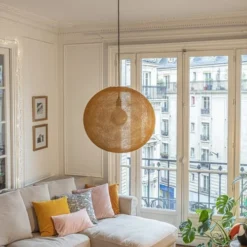 La Case De Cousin Paul Suspensions Globe Light XL Tabac Ø 50cm -Luminaires Soldes 202 globe light xl tabac oe 50cm 2