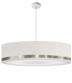 Abat-jours Suspensions Grande Suspension Jonc Blanc Et Aluminium T 80 X H 28