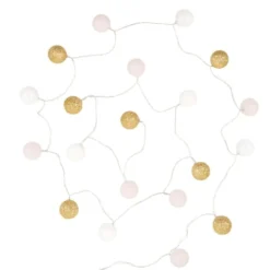 Maisons Du Monde Guirlandes Et Décorations Lumineuses Guirlande Lumineuse Boules En Coton Multicolore 20 LEDS L220