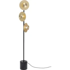 Kare Design Lampadaires Lampadaire 3 Disques En Acier Doré Et Marbre H160 -Luminaires Soldes 202 lampadaire 3 disques en acier dore et marbre h160 3
