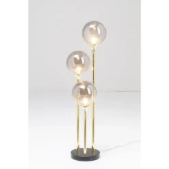 Kare Design Lampadaires Lampadaire 3 Globes En Verre, Acier Doré Et Marbre H83 -Luminaires Soldes 202 lampadaire 3 globes en verre acier dore et marbre h83 3