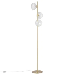 Maisons Du Monde Lampadaires Lampadaire 3 Globes En Verre Et Métal Doré H153