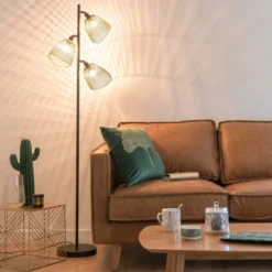 Maisons Du Monde Lampadaires Lampadaire 3 Spots En Métal Noir Et Doré H165 -Luminaires Soldes 202 lampadaire 3 spots en metal noir et dore h165 1000 8 34 171742 5