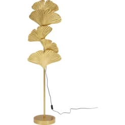 Kare Design Lampadaires Lampadaire 5 Feuilles De Ginkgo En Acier Doré H160